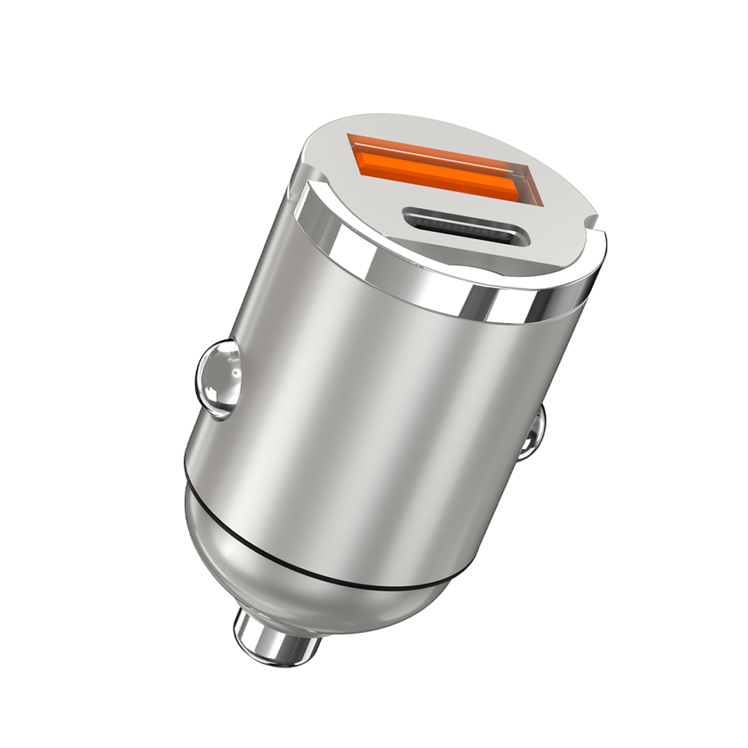 CR-031 60W Dual Port Ultra Fast Metallic Car Charger with Smart IC Protection