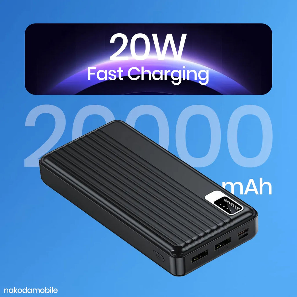 Nakoda 20,000mAh 20W Fast Charging Power Bank | LED Display