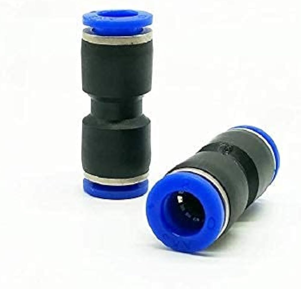 PU PG Pneumatic Quick Connector Plastic Hose Air Pipe 8mm ( Pack of 2Pcs )