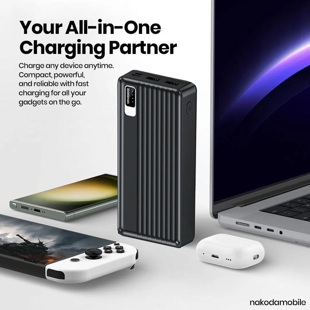 Nakoda 20,000mAh 20W Fast Charging Power Bank | LED Display