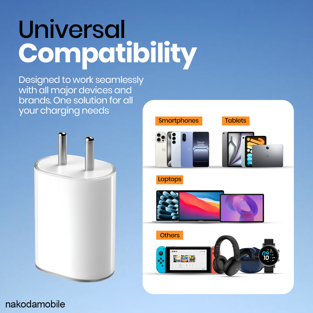CH-306 | 45W PD Charger Single Port | Premium Glass-Finish Fast Charger Wholesale