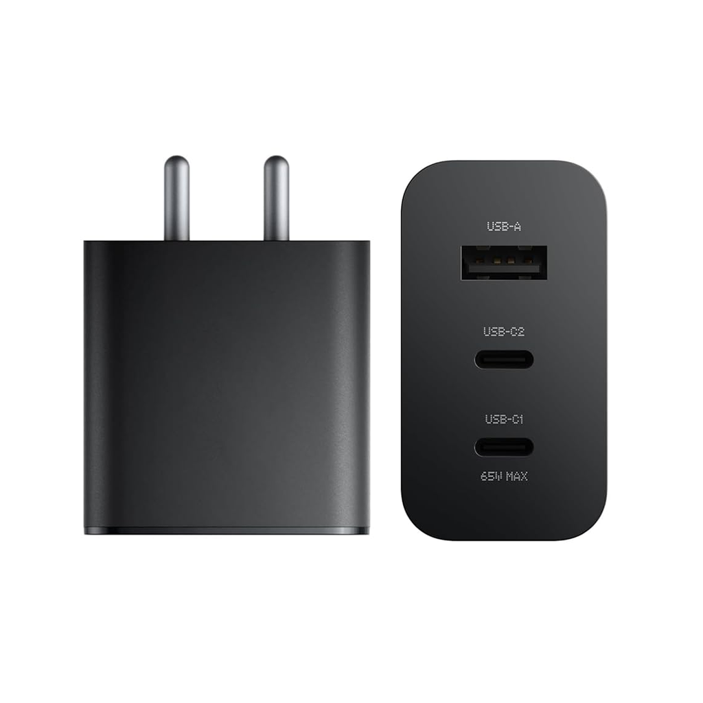 CH-305 | 65W GaN Charger 3 Port | 1 USB + 2 PD Superfast Laptop & Mobile Charger Wholesale
