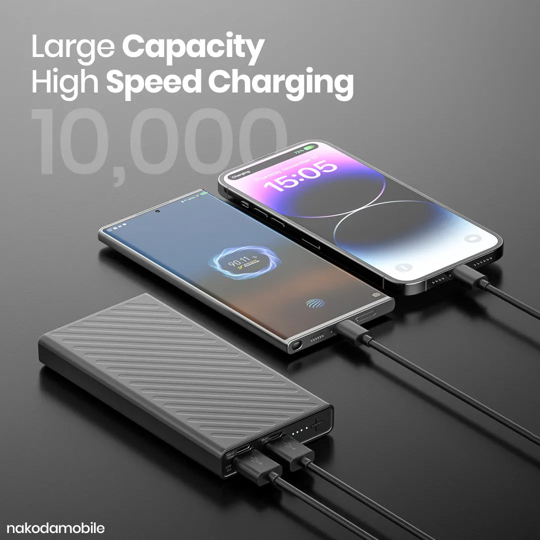 10,000mAh Power Bank with LED Display | Nakoda Mobile