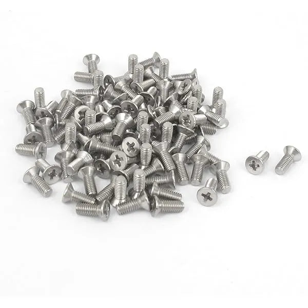 Flat Head Countersunk Bolts Machine Screws 100 in 1 pack