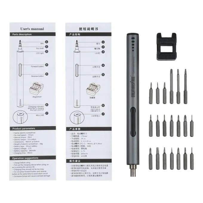 Mini Electric Screwdriver 24 in 1 Rechargeable