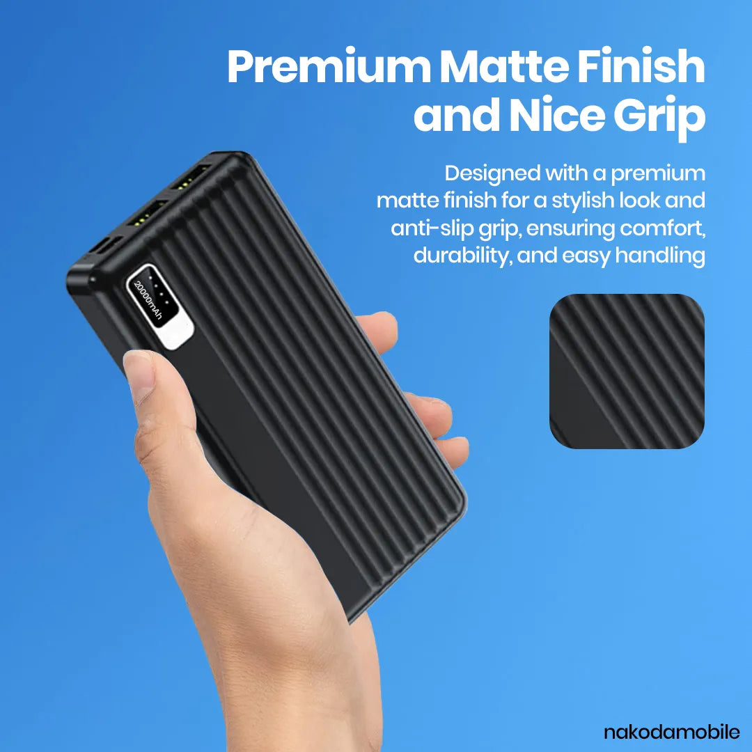 Nakoda 20,000mAh 20W Fast Charging Power Bank | LED Display
