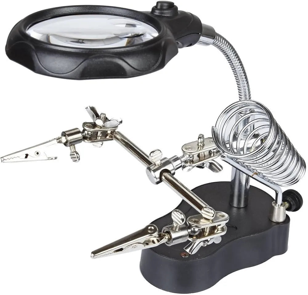 T801 Helping Hand Soldering Stand with Magnifying