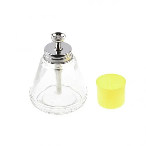 Transperent Glass Conical Pump Alcohol Bottle Open Cup