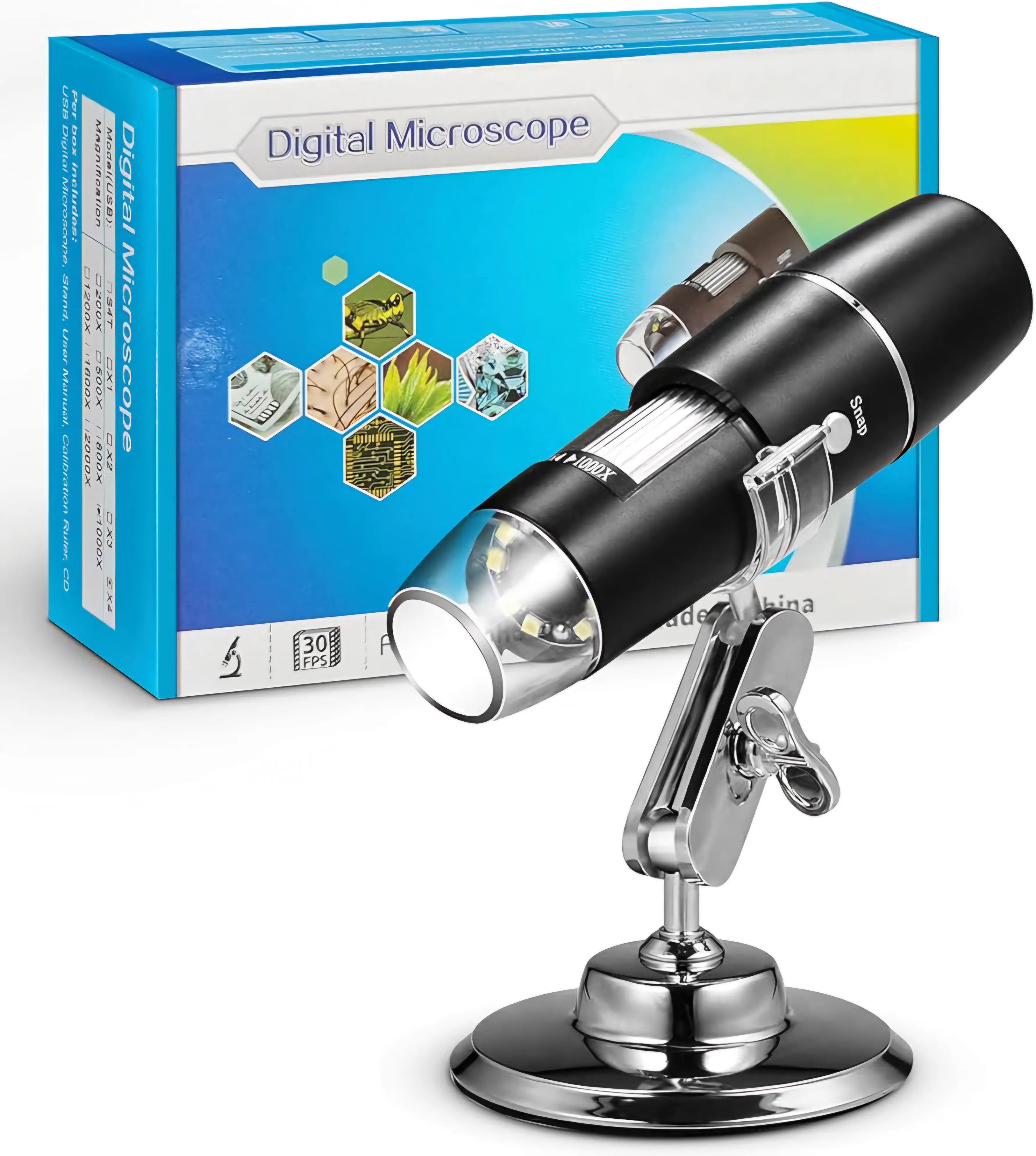 USB Digital Microscope with Metal Stand with 1000X Zoom