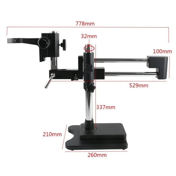 7X-50X 360° Rotation Magnification Double Boom Stand 3D Trinocular Stereo Zoom Microscope - Image 2