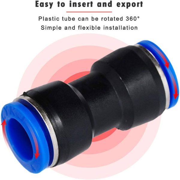 PU PG Pneumatic Quick Connector Plastic Hose Air Pipe 8mm ( Pack of 2Pcs ) - Image 2