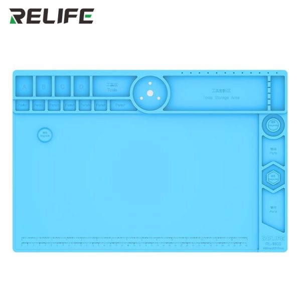 RELIFE RL-160B Microscope Base Maintenance Aluminum Alloy Platform Silicon Mat With Tool Storage Slot Repair Mat - Image 6