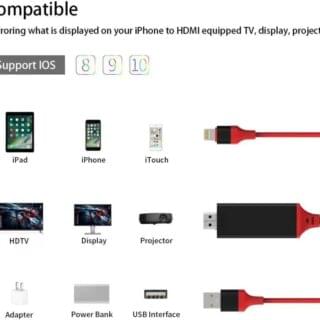 Lightning To Hdmi Cable HDTV Display Adapter For Iphone / Ipad 2M - Image 3