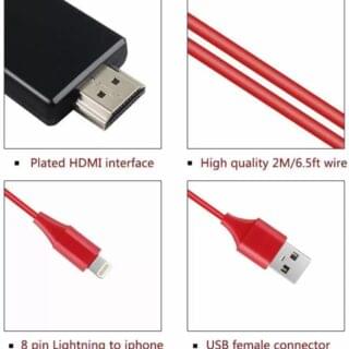 Lightning To Hdmi Cable HDTV Display Adapter For Iphone / Ipad 2M - Image 4