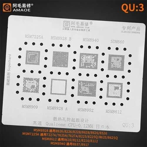 AMAOE Qualcomm CPU QU:3 BGA STENCIL 0.15mm